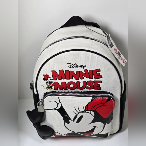Disney Primark Minnie Mouse Canvas Mini Backpack NWT - Picture 2 of 5